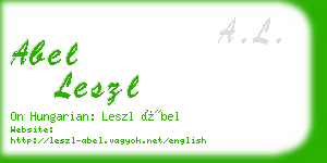 abel leszl business card